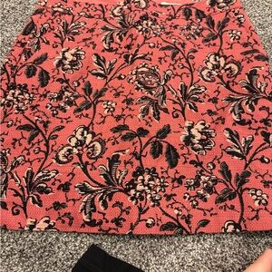 LOFT Floral Mini Skirt - Pink and Black